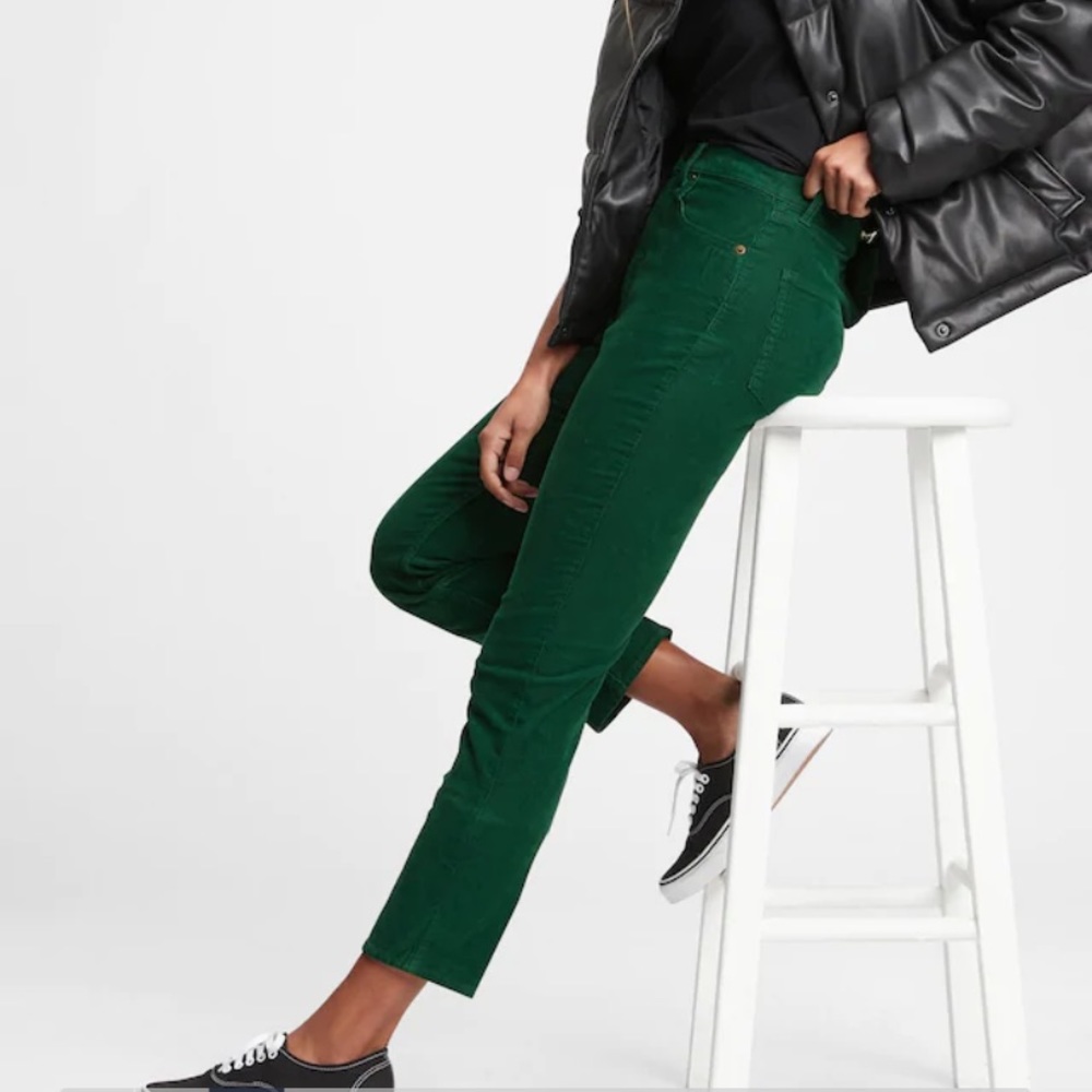 High Rise Cigarette Cords Pants Corduroy Jeans
